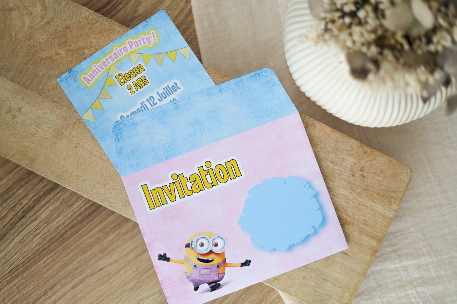 Invitation et enveloppe anniversaire