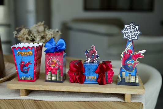 Spiderman - Lot de 16 boîtes personnalisées – Décoration d’anniversaire enfant super-héros