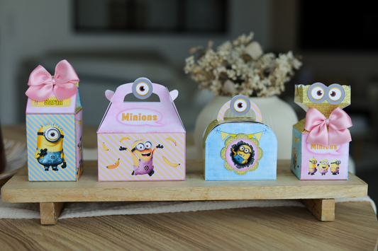 Minions - Lot de 16 boîtes personnalisées – Décoration d’anniversaire enfant