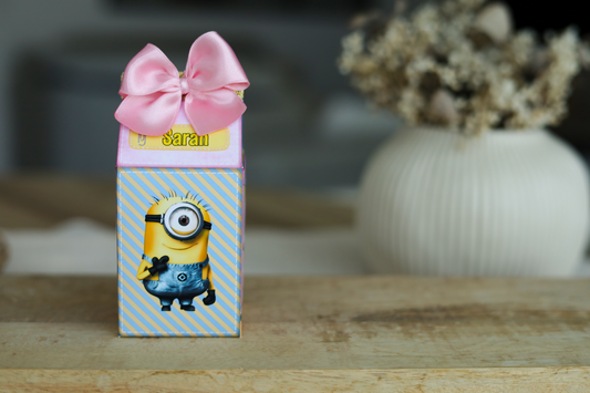 Minions - Boîte brique de lait personnalisée – Décoration d’anniversaire enfant