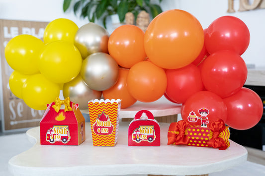 Pompier - Lot anniversaire personnalisé – 16 boîtes surprises pour décoration de fête enfant
