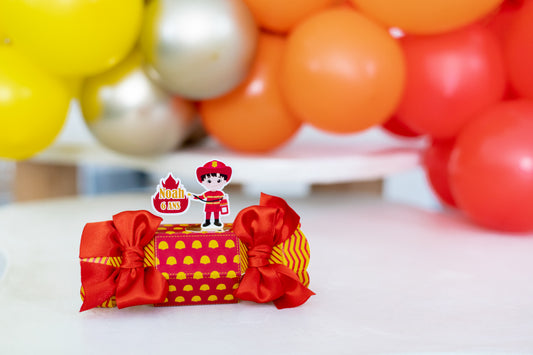 Pompier - Boîte crackers personnalisée – Décoration d’anniversaire enfant
