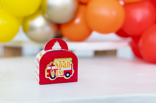 Pompier - Boîte valise personnalisée – Décoration d’anniversaire enfant
